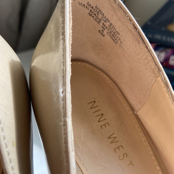 Nude Peep-Toe Nine West Wedges - Picture 9 of 9